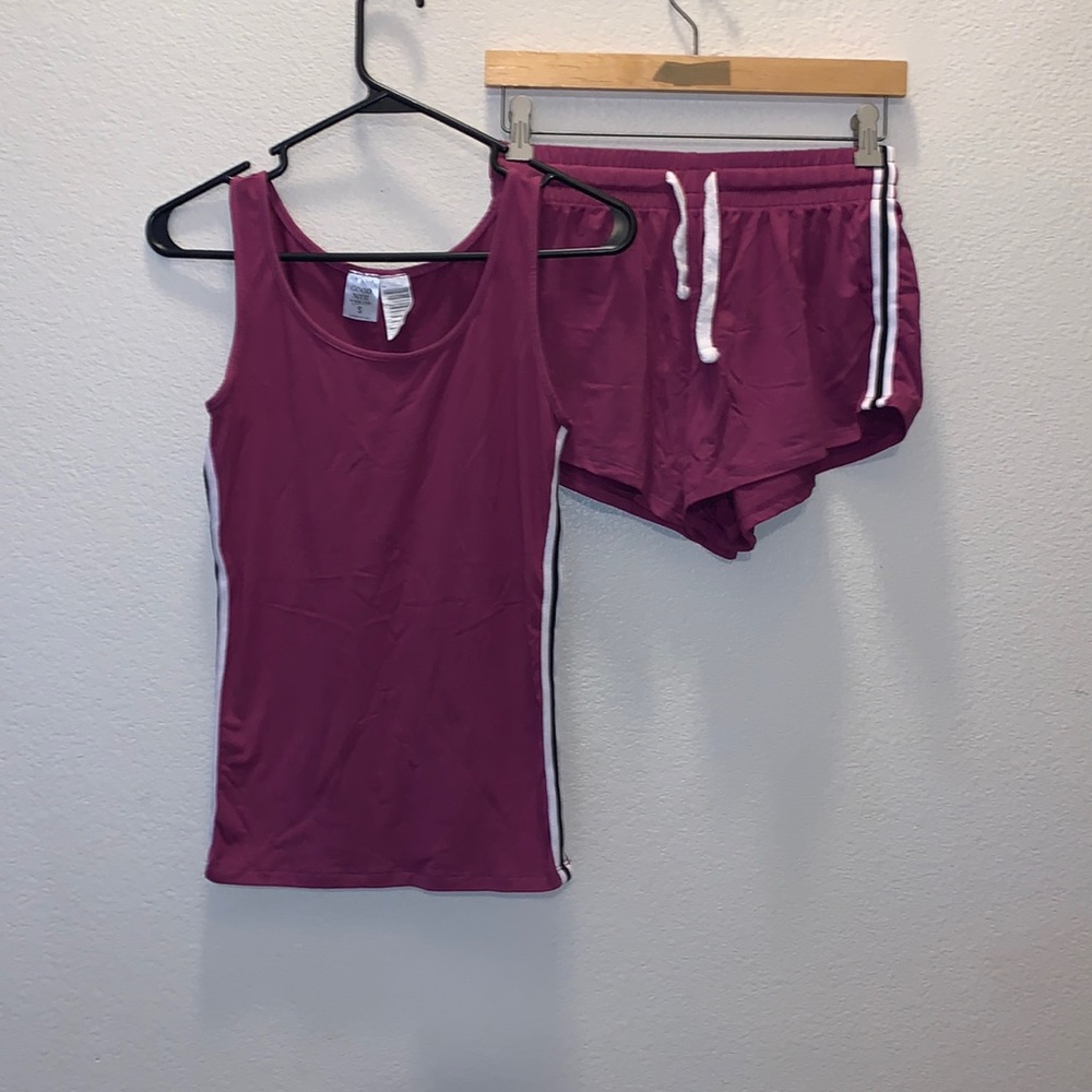 Good Nite by Blue Star Purple Summer Pajama Set Tank Shorts